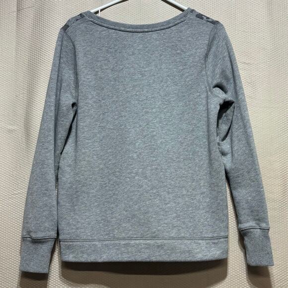 Banana Republic M Gray Floral Animal Print Sweatshirt Crewneck Zip Sides - Picture 10 of 10